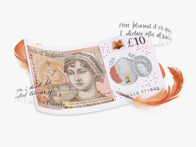 The new British currency features Jane Austen