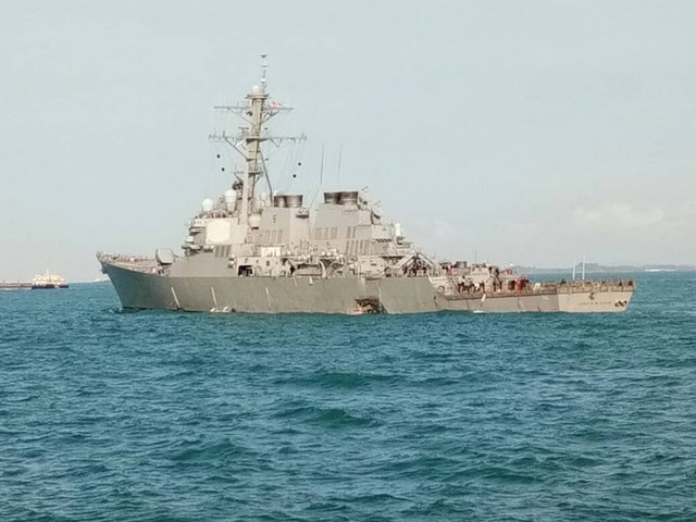 10 US Navy sailors missing after USS John S. McCain collides with merchant ship